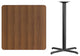 36" Square Walnut Laminate Table Top With 30"x30" Bar Height Table Base