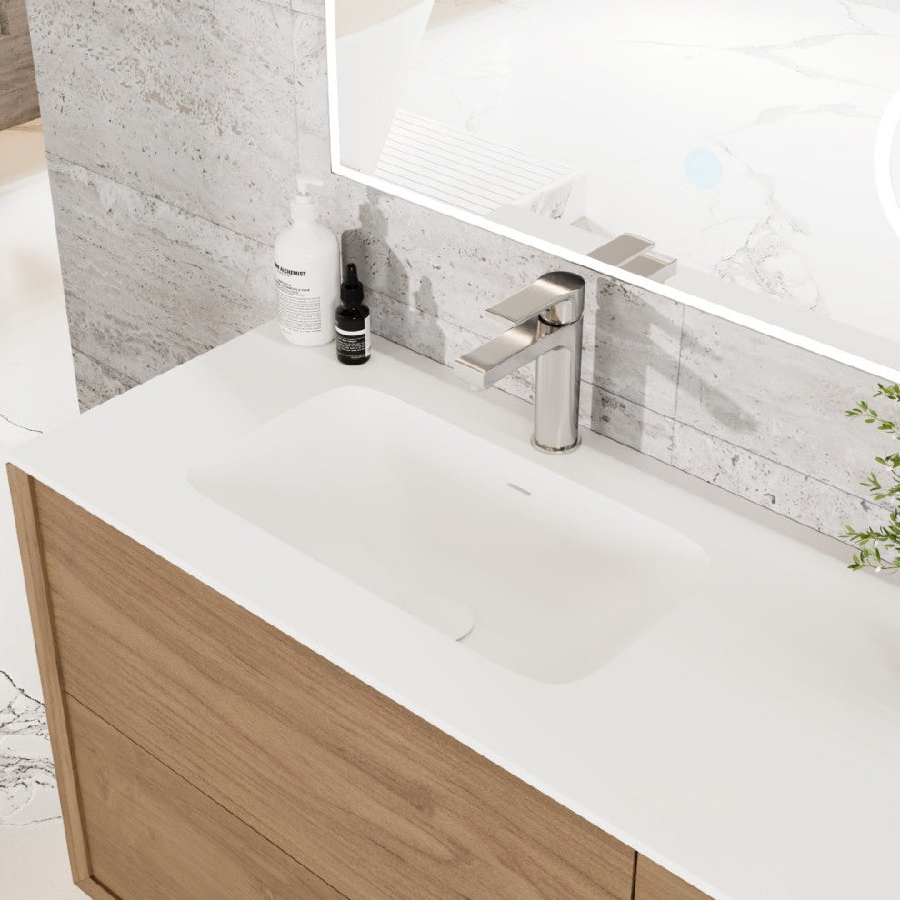 Eviva Prancer 36" Oak Wall Mount Bathroom Vanity