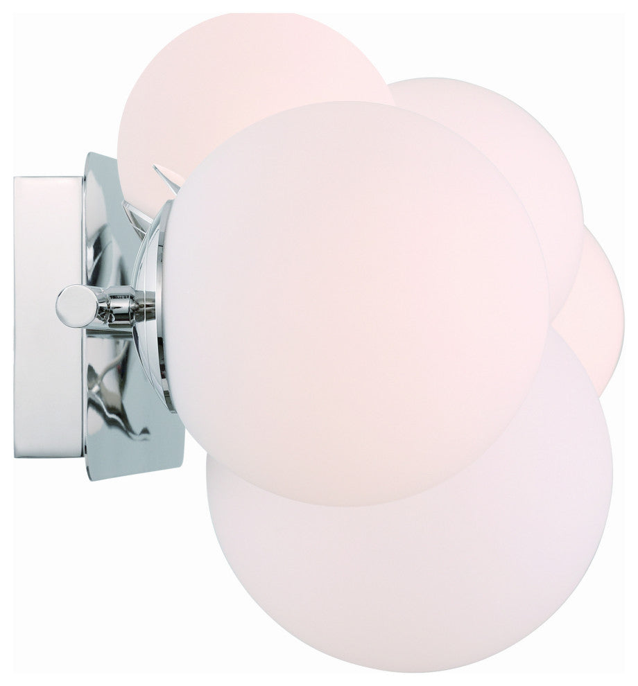 Vine, Vanity, 5Lt, Polished Nickel, Opal Glass