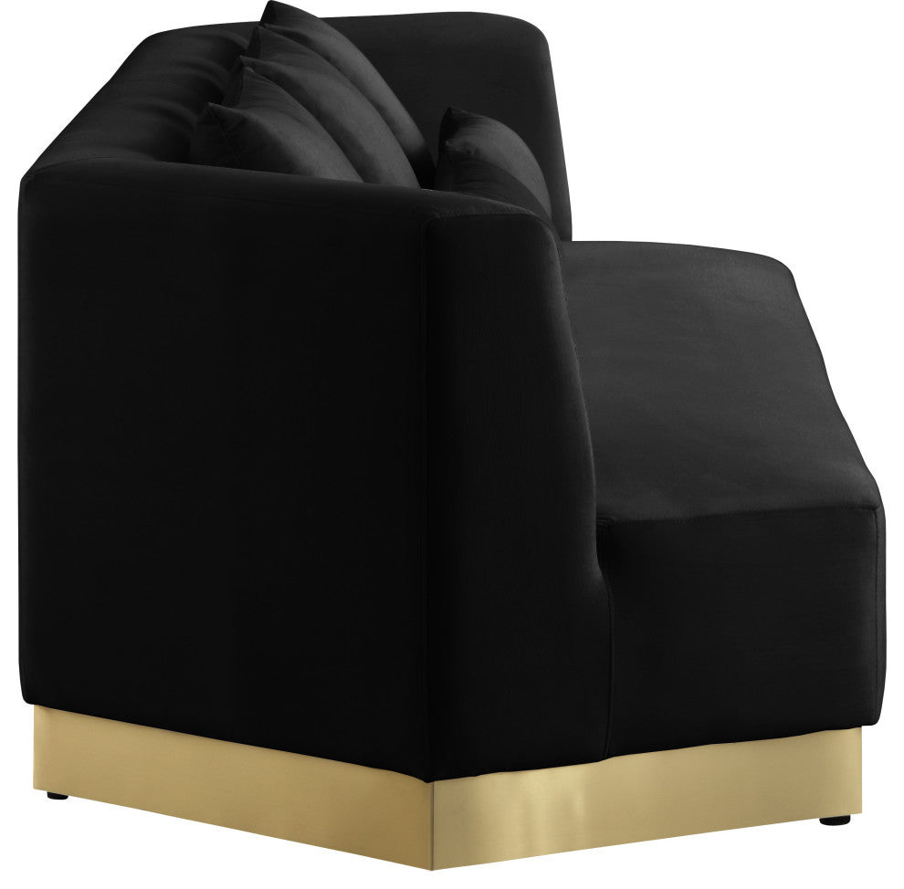 Marquis Velvet Upholstered Set, Black, Sofa