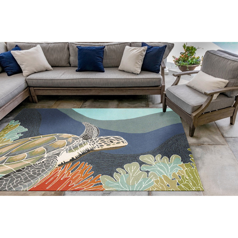 Ravella Akumal Indoor/Outdoor Rug, Ocean, 8'3"x11'6"