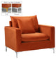 Naomi Velvet Upholstered Chair, Cognac
