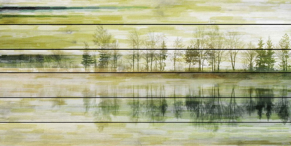 "Tree Tree" Painting Print on White Wood, 24"x12"