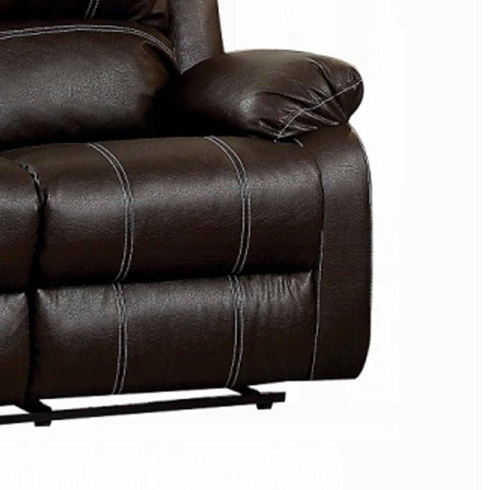 ACME Zuriel Motion Loveseat, Brown Synthetic Leather