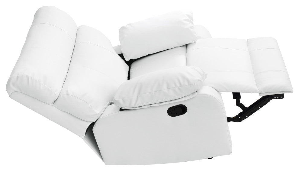 Clarke Rocker Recliner, White/Faux Leather