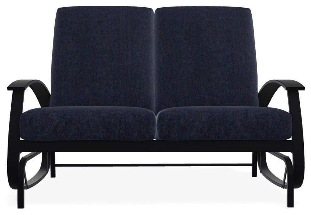 Belle Isle Cushion Deep Seating 2-Seat Glider, Indigo/Black