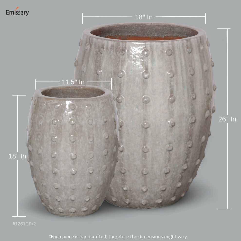 Round Stud Pot, Large Gray 20x26