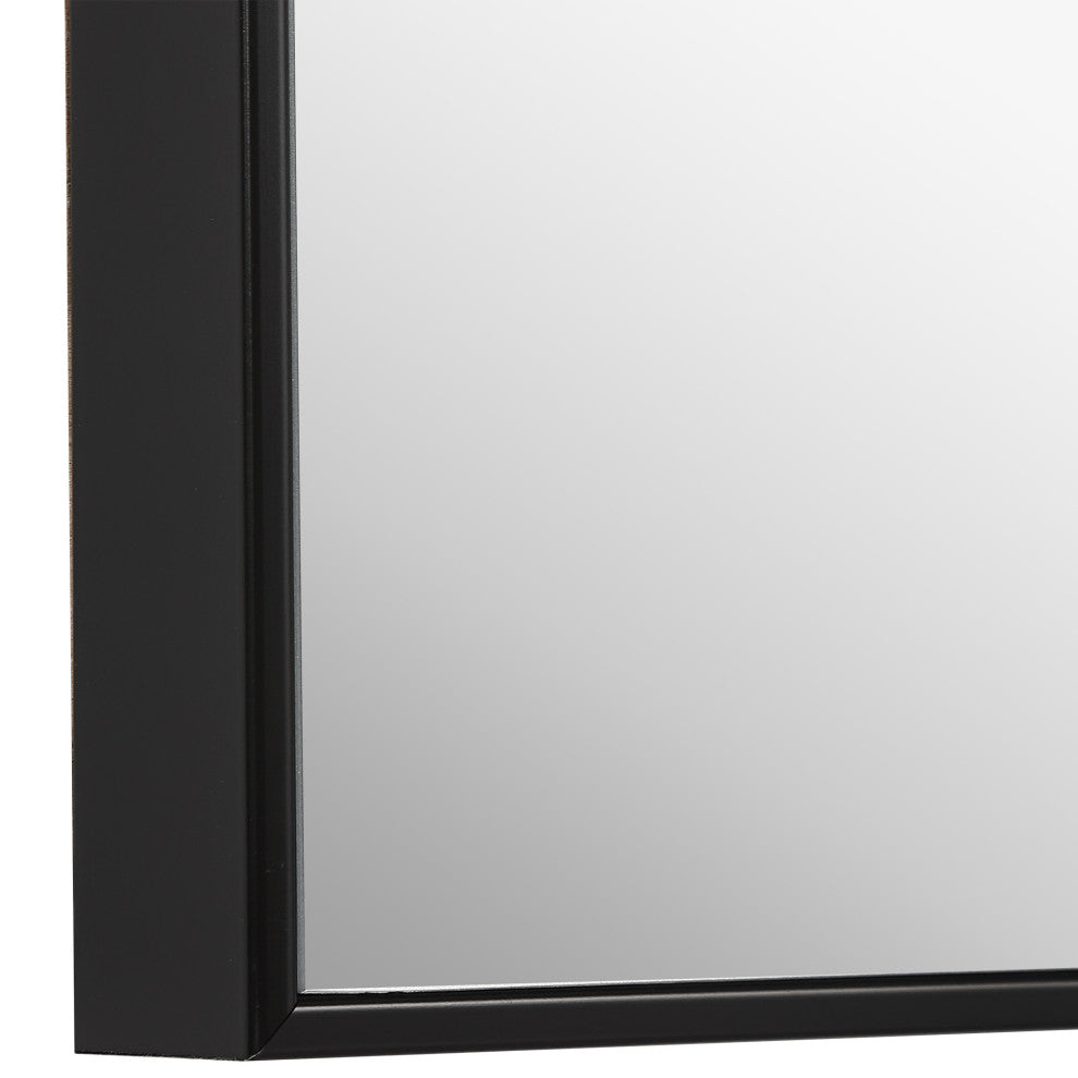31" Industrial Black Rectangle Mirror