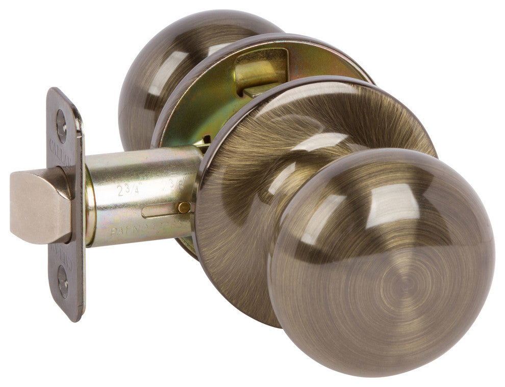Callan Saxon Passage Knob Set, Antique Brass