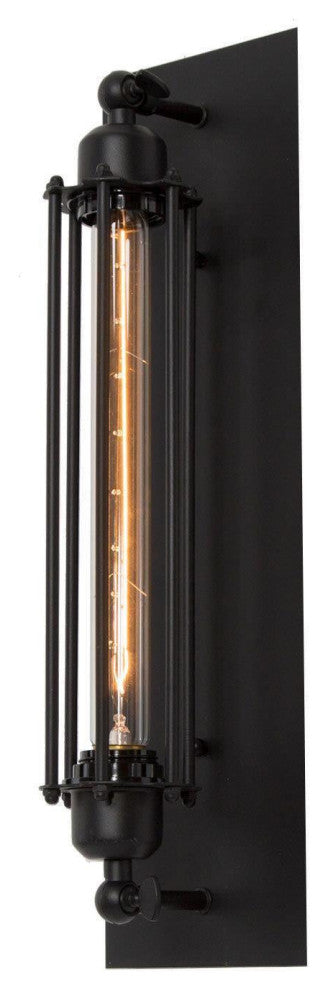 LNC 1-Light Matte Black Modern Thermometer-Like Wall Sconce For Foyer