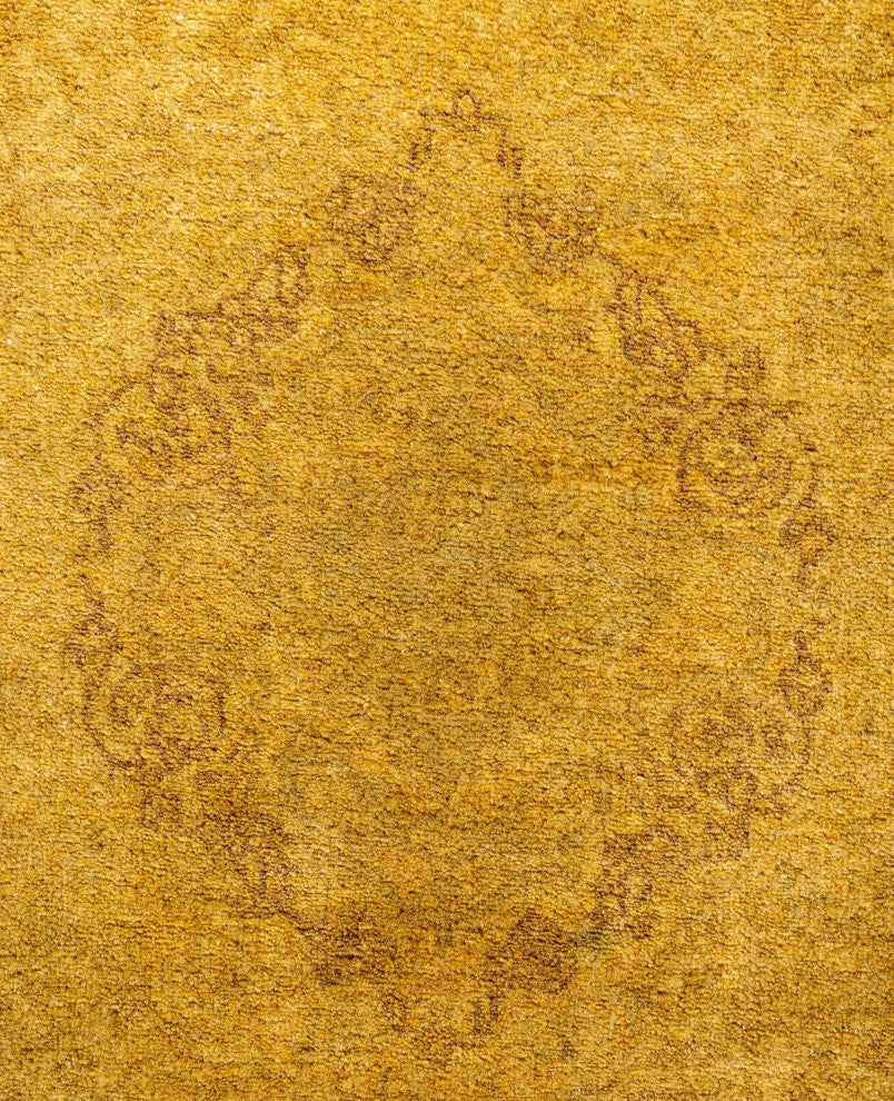 Overdyed One-of-a-Kind Hand-Knotted Area Rug Yellow, 3' 1" x 5' 5"