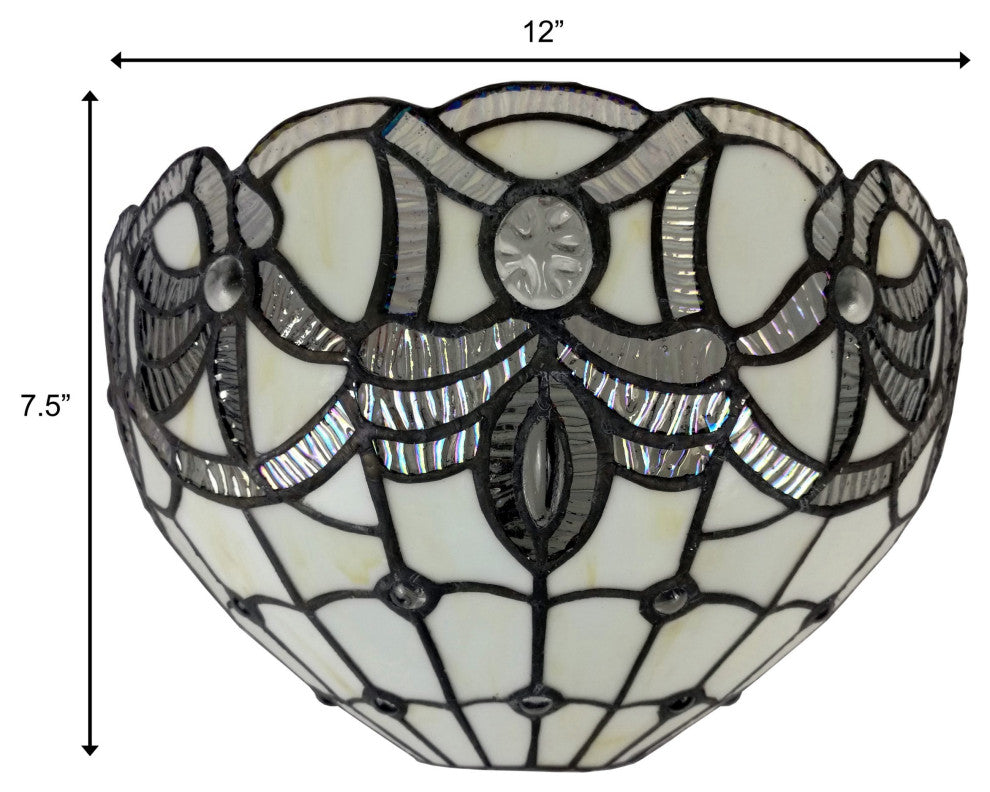 Amora Lighting AM280WL12 Tiffany Style White Wall Sconce 12"