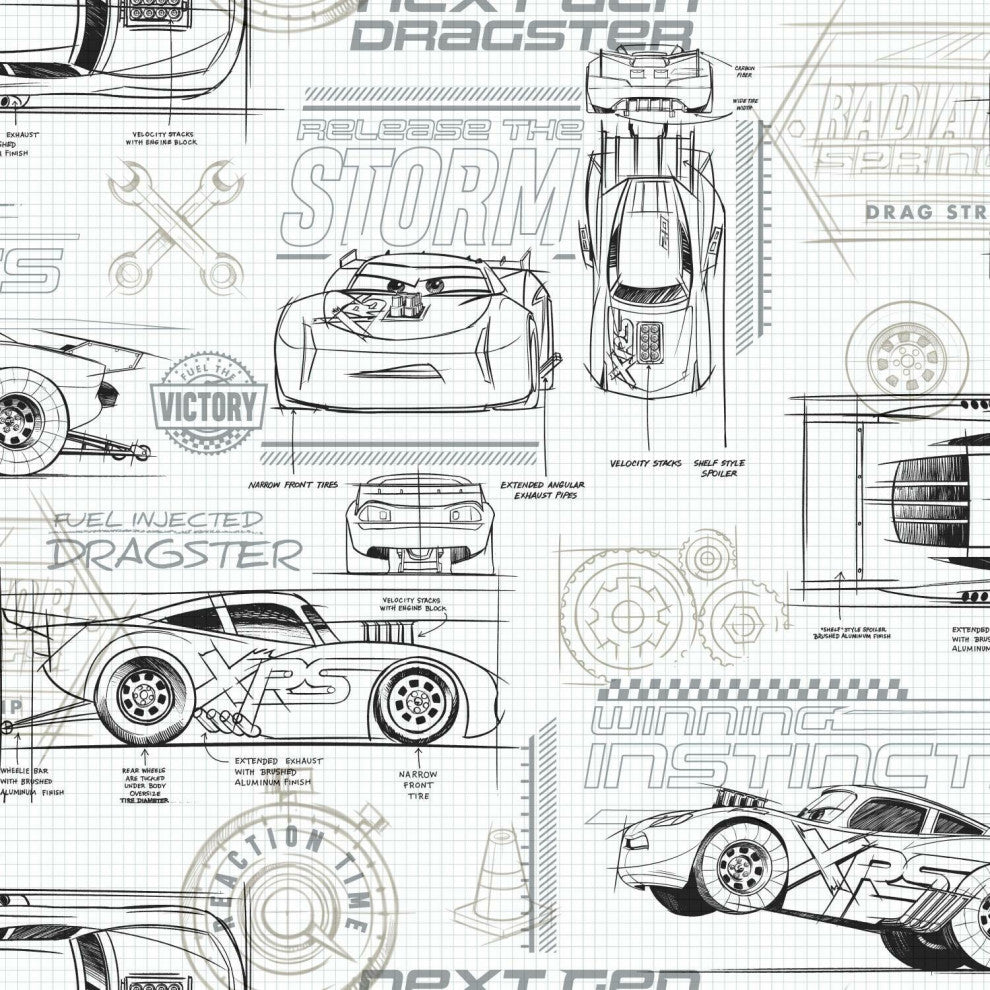 Disney and Pixar Cars Schematic Wallpaper