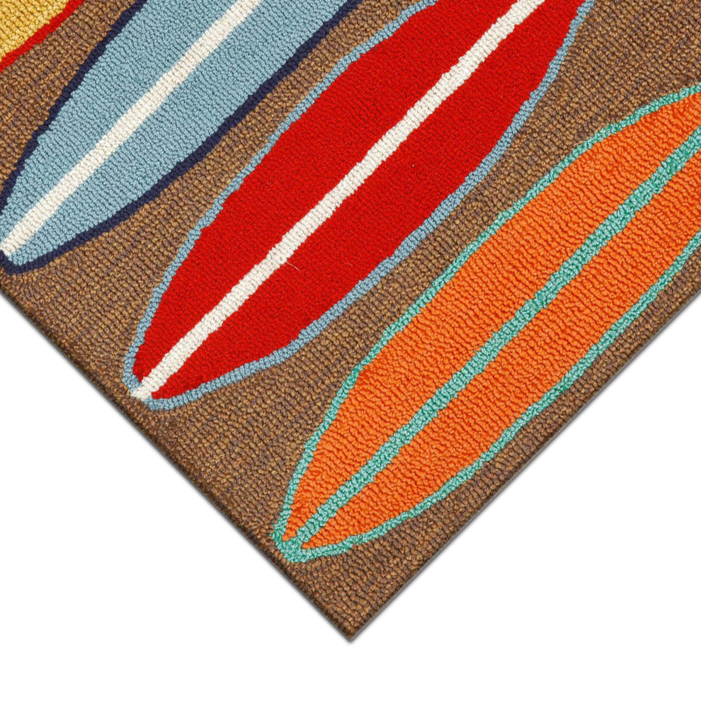Frontporch Surfboards Indoor/Outdoor Rug Brown 2'x3'