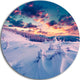 Winter In Carpathian Mountains, Landscape Photo Disc Metal Artwork, 36"
