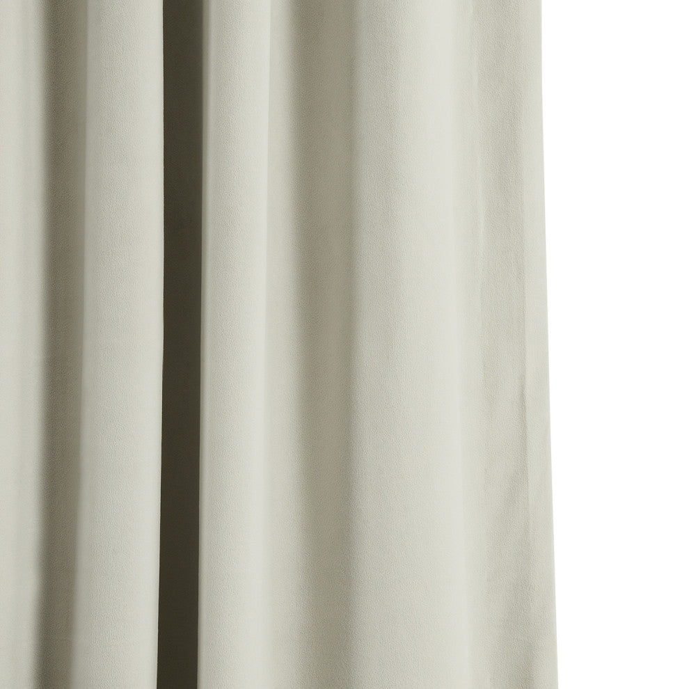 Signature Off White Blackout Velvet Curtain Single Panel, 50"x84"
