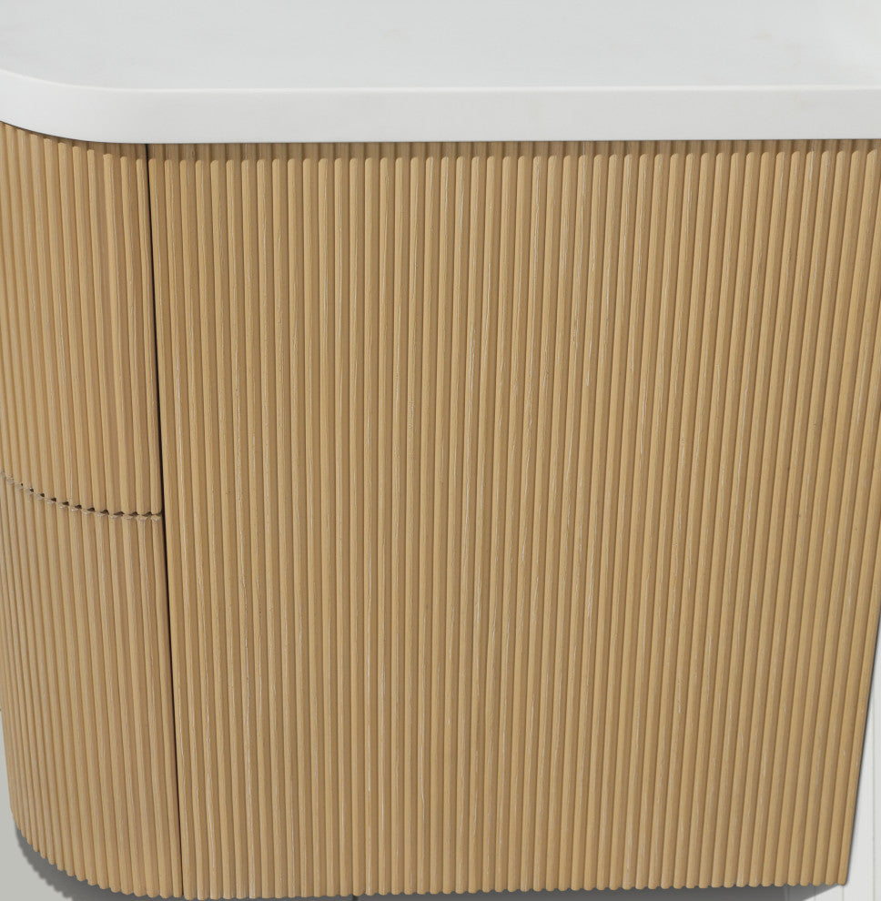 Ari Kitchen and Bath Chantal 60" Floating Bathroom Vanity Oak