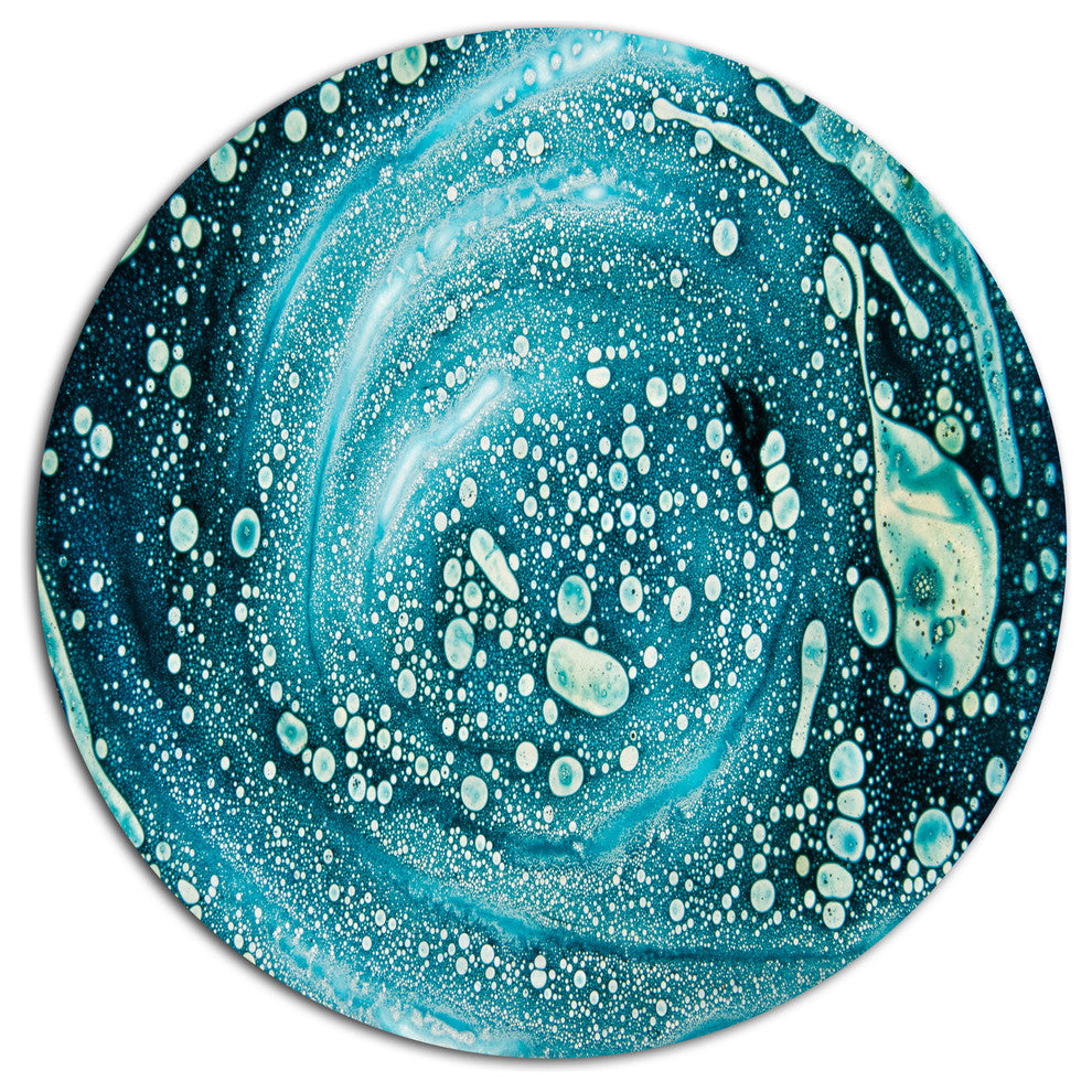 Precious Blue Fabulous Pattern, Abstract Disc Metal Wall Art, 11"