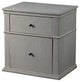 Benzara BM194583 Upholstered Wooden Nightstand with Two Drawers, Light Gray