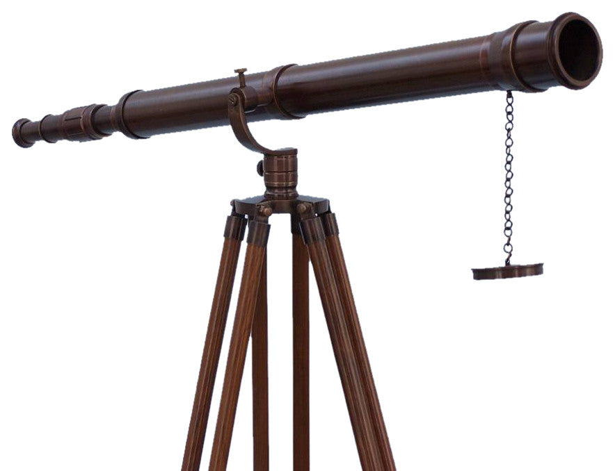 Floor Standing Bronzed Galileo Telescope 65'', Marine Telescope, Nautical