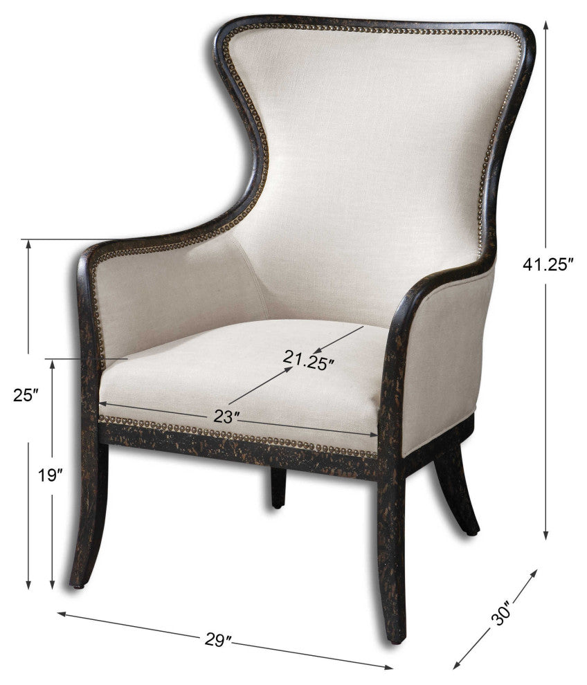 Elegant Black and White Curved Armchair