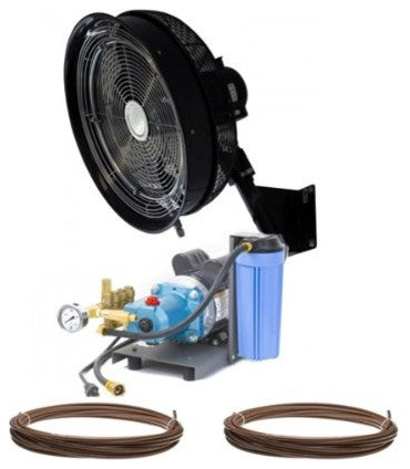 High Pressure, 18" Oscillating Misting Fan, 1 Wall Mount, Unenclosed Pump