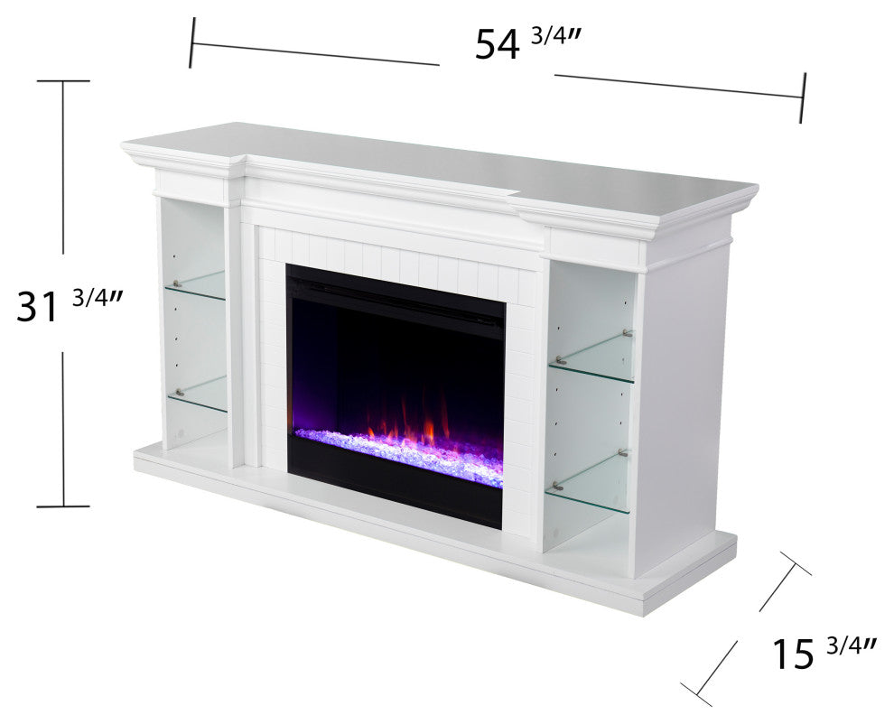 Harwich Color Changing Fireplace With Bookcase