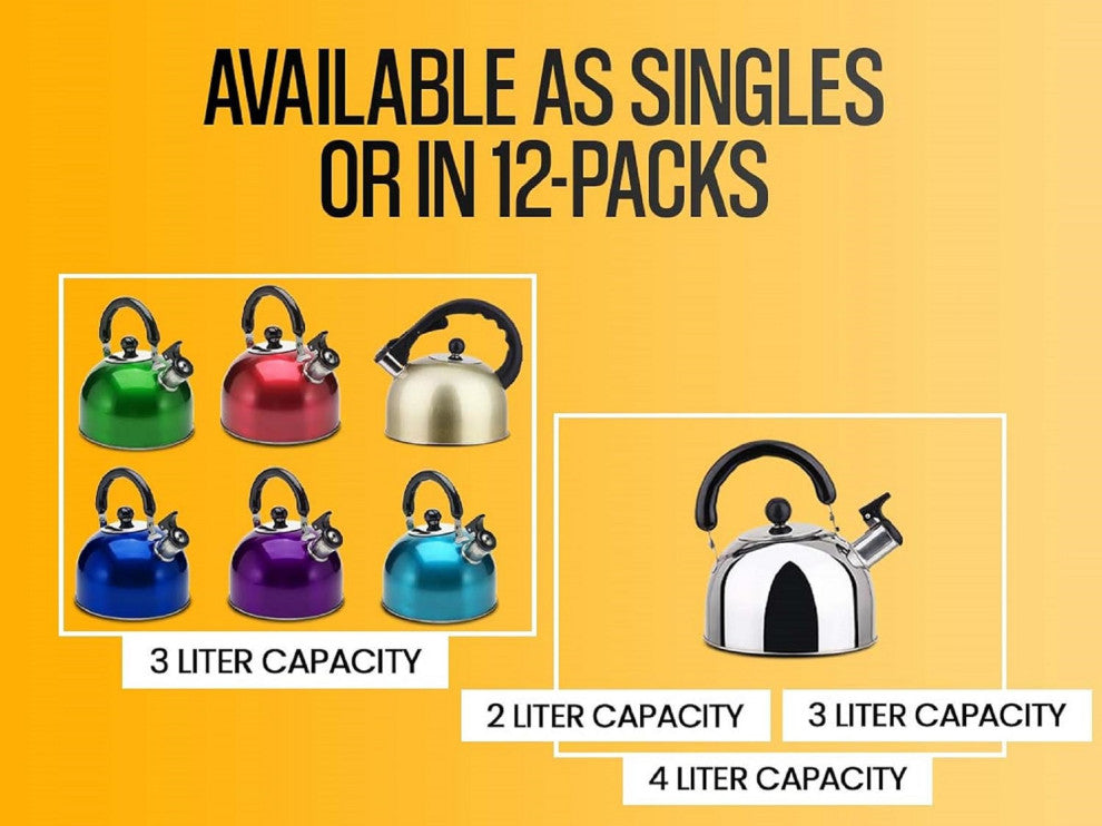 YBM Home Stainless Steel Stovetop Whistling Tea Kettle 3L, Induction compatible, Gold