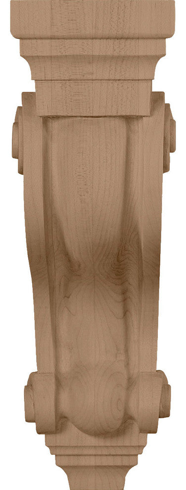 3 3/8"W x 6 1/2"D x 10 1/2"H Los Angeles Hollow Back Corbel, Red Oak