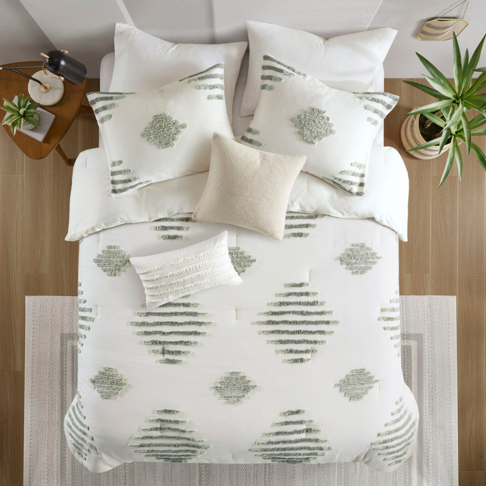 INK+IVY Tahli 3 Piece Cotton Blend Chenille Comforter Set