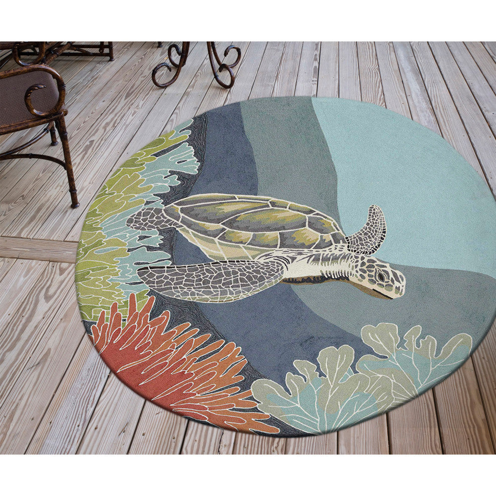 Ravella Akumal Indoor/Outdoor Rug, Ocean, 8' Round