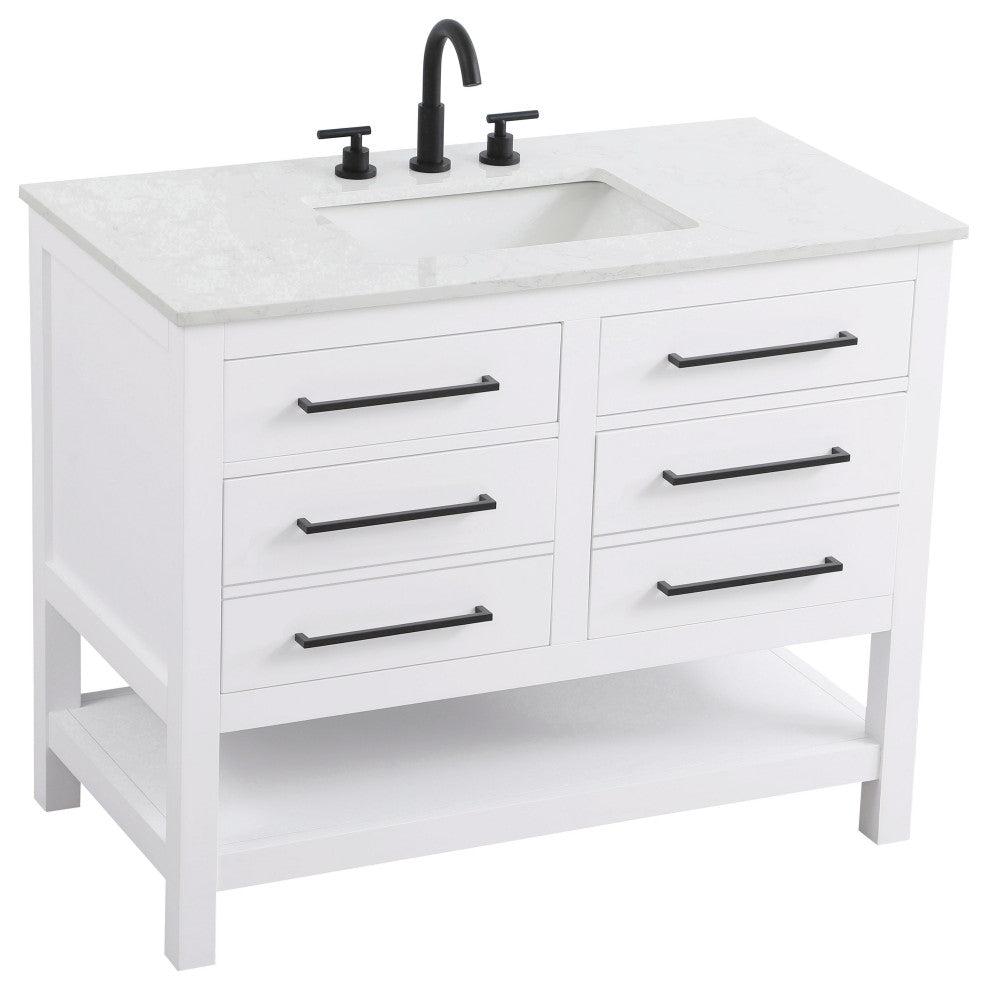 Home Living 42" Single Bathroom Vanity, White