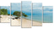 "Beautiful Coastline in Indonesia" Modern Seascape Wall Art, 5 Panels, 60"x32"