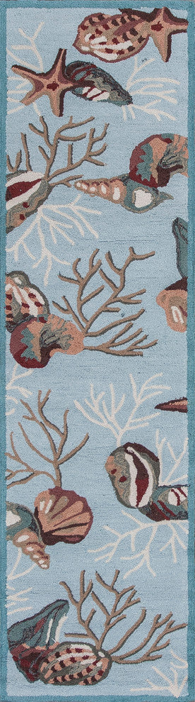 Sonesta 2021 Blue Coral Reef Rug, 2'x7'6" Runner