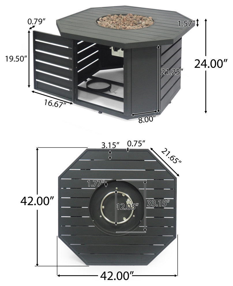 Mona Octagonal Iron Fire Pit