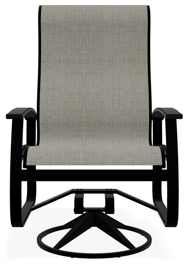 Belle Isle Sling Outdoor Swivel Rocker, Ella/Black