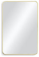 Shatterproof Wall Mount Metal Frame Mirror, FM2, Brushed Gold, 24"x36"