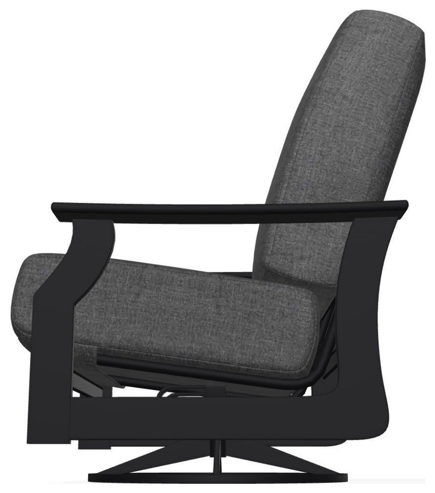St. Catherine Deep Seat Outdoor Swivel Rocker, Slate/Black