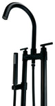 CastelloUSA Saturn Double Handle Clawfoot Tub Filler Faucet, Matte Black, Standard Handle