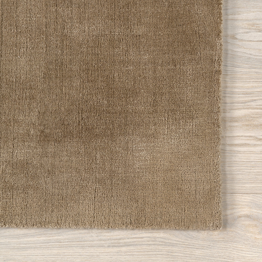 Arrel Speckled Wool-Blend Area Rug, Fawn 2' 6" x 10'