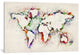 "Map Of The World Paint Splashes" Wrapped Canvas Print, 40x26x1.5