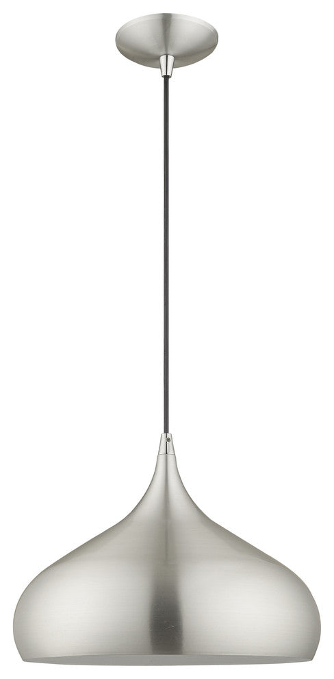 Livex Lighting Brushed Aluminum 1-Light Mini Pendant