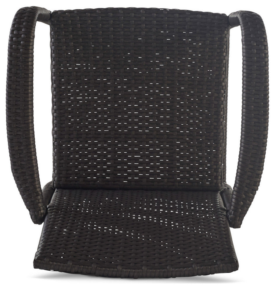 GDF Studio Dunedin Outdoor Gray Wicker Barstools, Set of 2