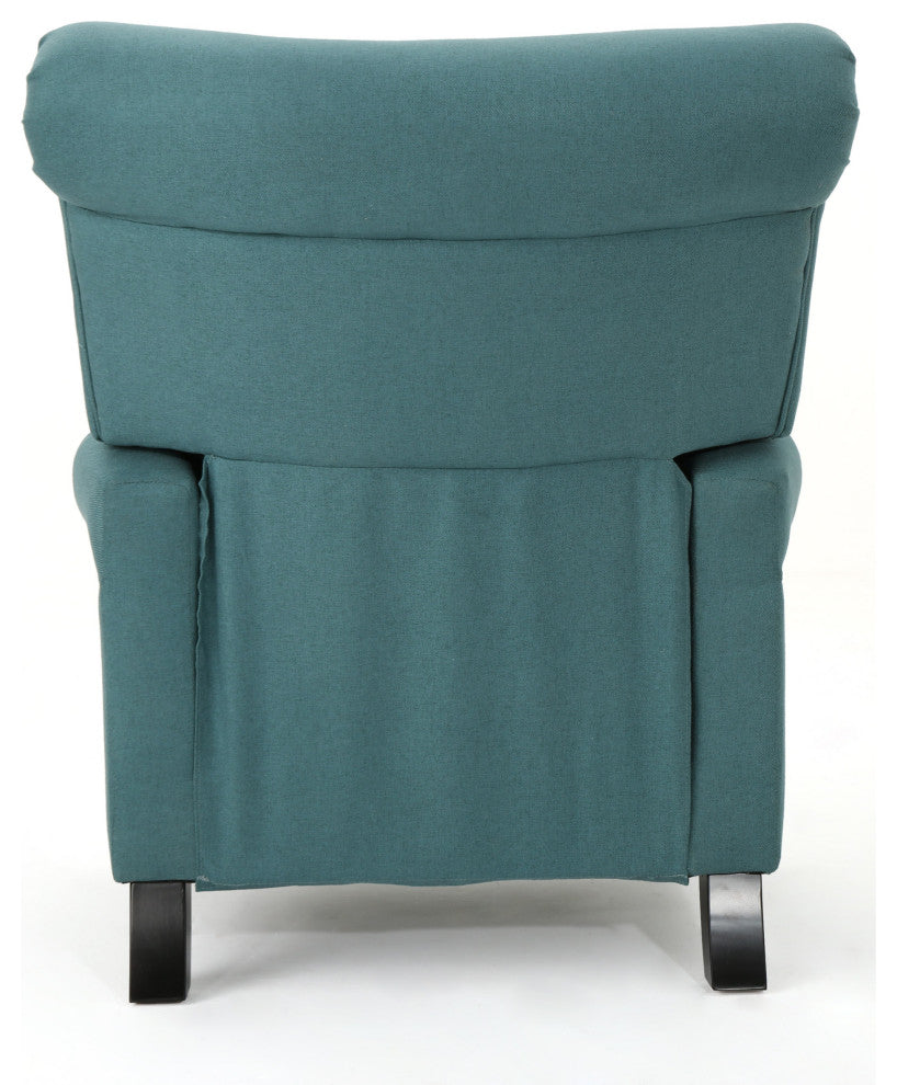 GDF Studio Thelma Traditional Fabric Recliner, Dark Teal