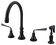 Oil Rubbed Bronze 8" Deck Mount Kitchen Faucet with Brass Sprayer KS2795ZLBS