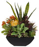 Decorative Succulent Centerpiece in Metal Container