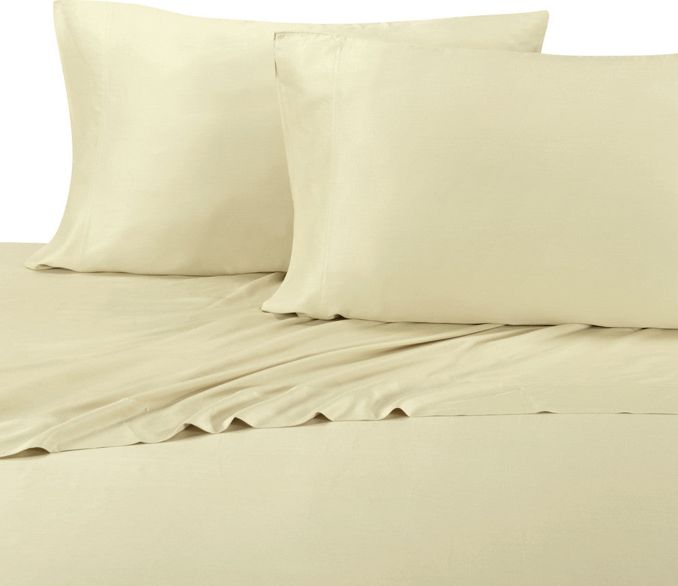 300 TC Silky 100% Bamboo Viscose Sheet Set, Linen, Olympic Queen