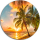 Barbados Landscape, Photography Round Metal Wall Art, 11"