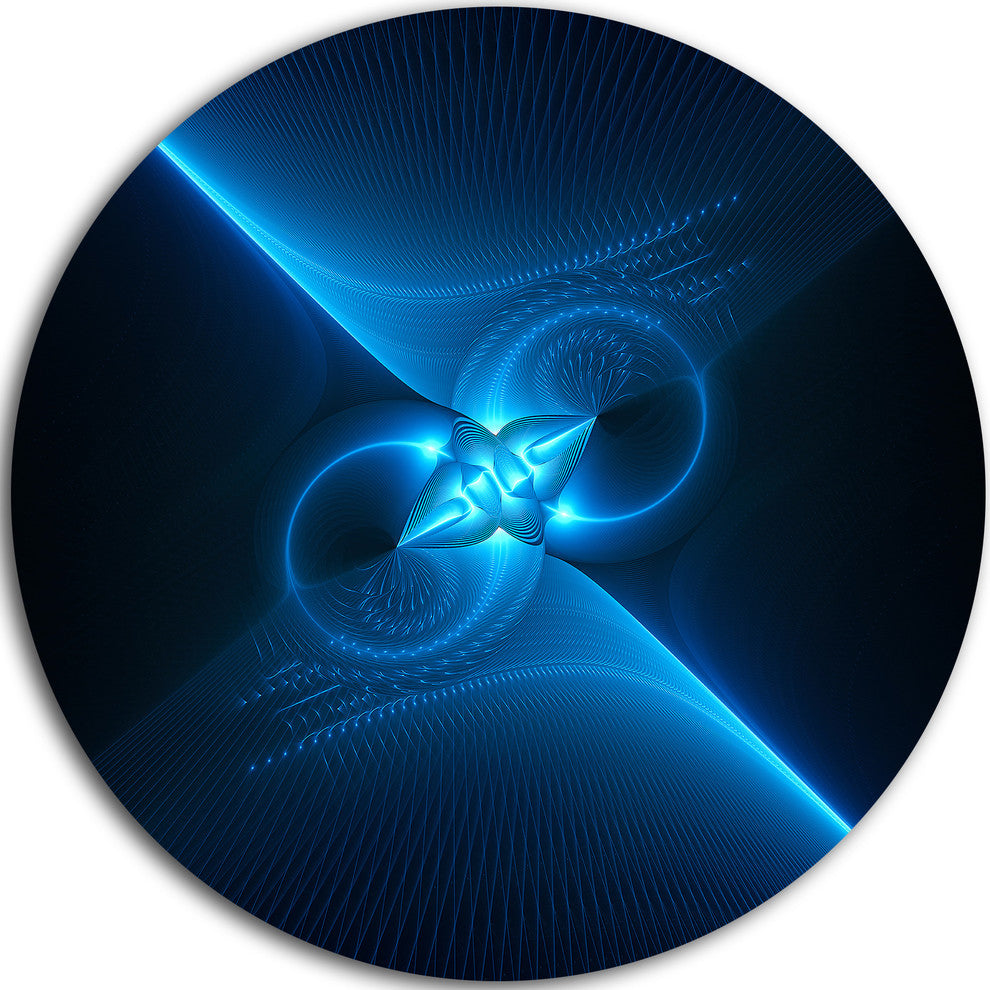 Collision Of Two Suns In Blue, Floral Round Wall Art, 11"