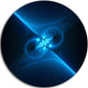 Collision Of Two Suns In Blue, Floral Round Wall Art, 11"